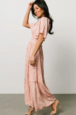 Baltic Born Regina Smocked Maxi Dress | Coral Floral