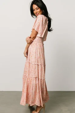 Baltic Born Regina Smocked Maxi Dress | Coral Floral