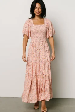 Baltic Born Regina Smocked Maxi Dress | Coral Floral