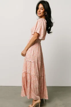 Baltic Born Regina Smocked Maxi Dress | Coral Floral