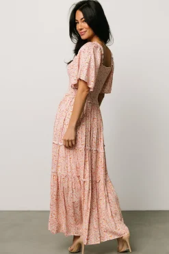 Baltic Born Regina Smocked Maxi Dress | Coral Floral