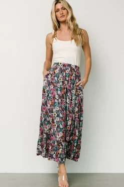 Baltic Born Reilly Maxi Skirt | Navy Flower Print