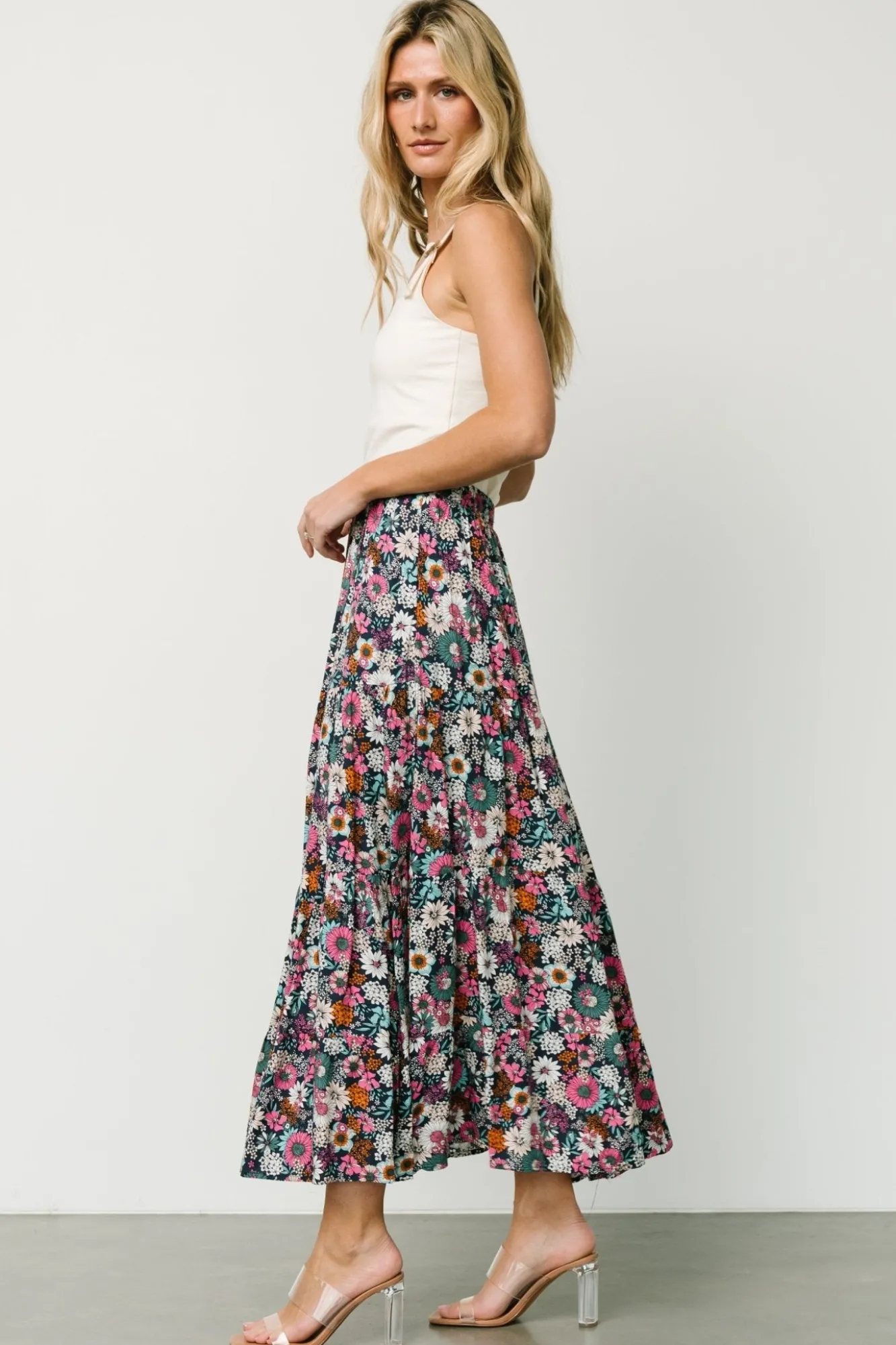 Baltic Born Reilly Maxi Skirt | Navy Flower Print