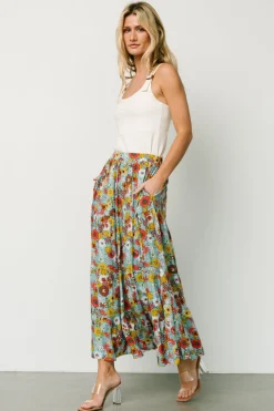 Baltic Born Reilly Maxi Skirt | Teal Flower Print