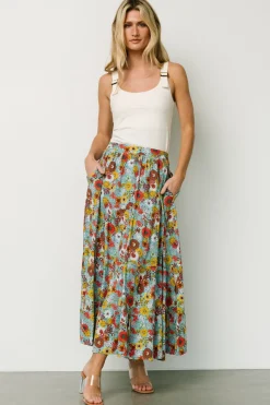 Baltic Born Reilly Maxi Skirt | Teal Flower Print