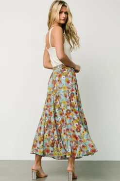 Baltic Born Reilly Maxi Skirt | Teal Flower Print