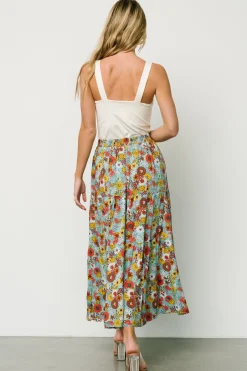 Baltic Born Reilly Maxi Skirt | Teal Flower Print