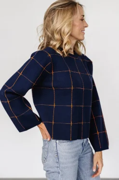 Baltic Born Remington Sweater | Navy + Orange