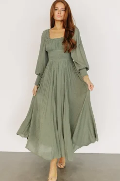 Baltic Born Renata Dot Maxi Dress | Dusty Olive