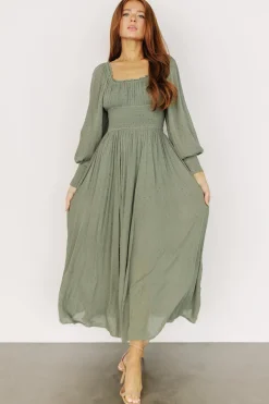 Baltic Born Renata Dot Maxi Dress | Dusty Olive