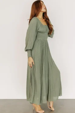 Baltic Born Renata Dot Maxi Dress | Dusty Olive