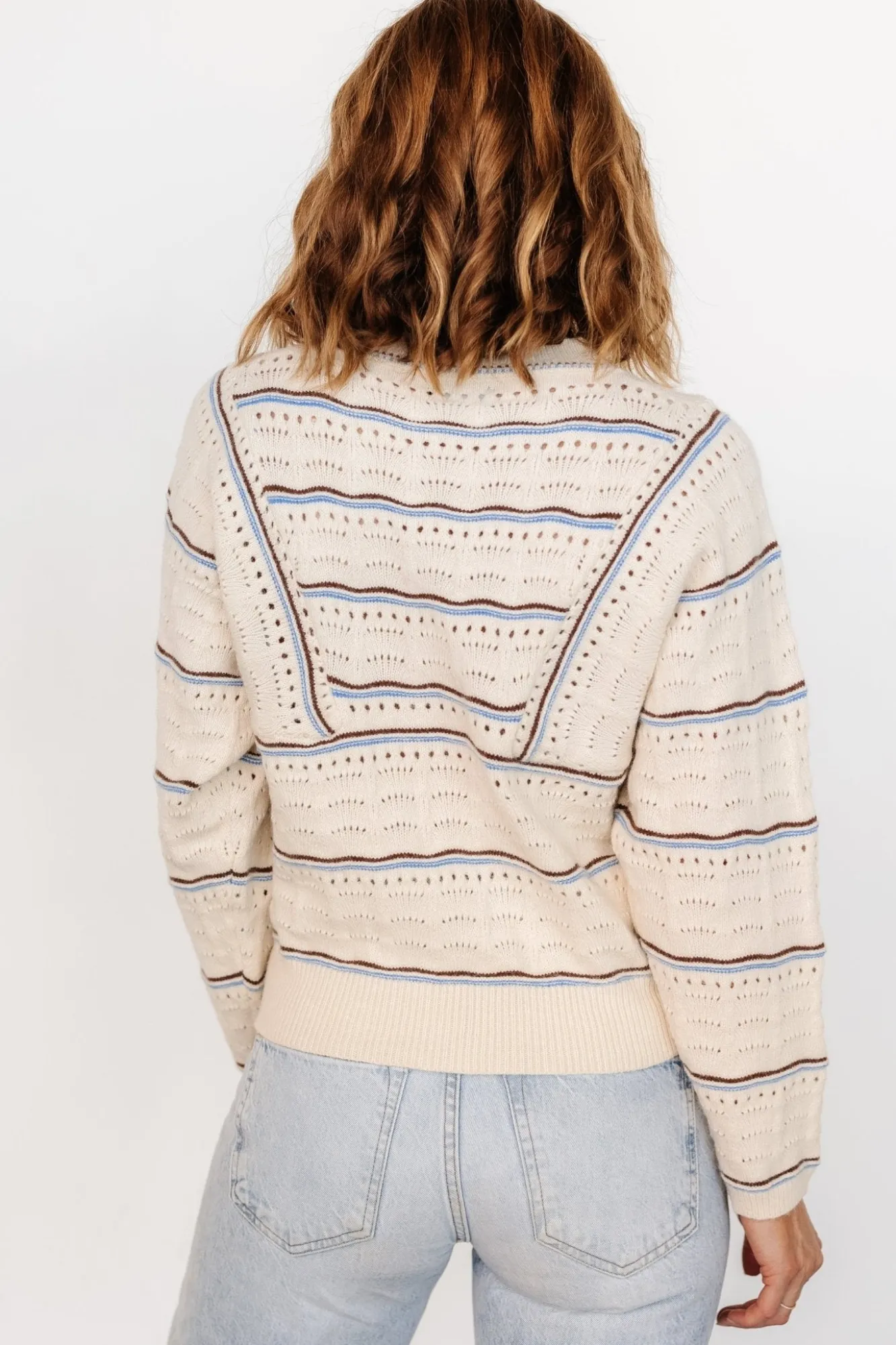 Baltic Born Rhya Knit Sweater | Cream + Blue