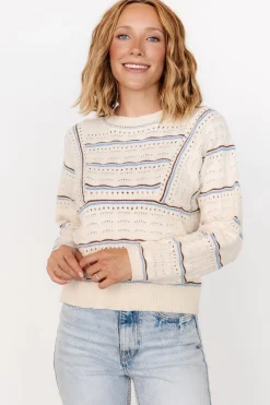 Baltic Born Rhya Knit Sweater | Cream + Blue