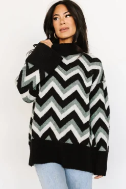 Baltic Born Ricks Sweater | Black + Green Multi