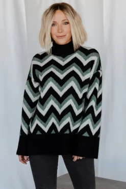 Baltic Born Ricks Sweater | Black + Green Multi