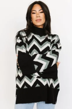 Baltic Born Ricks Sweater | Black + Green Multi