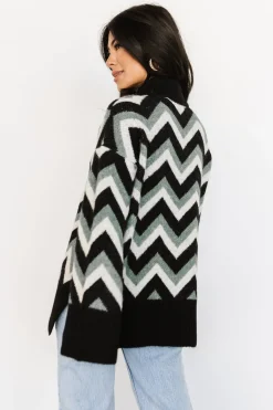 Baltic Born Ricks Sweater | Black + Green Multi