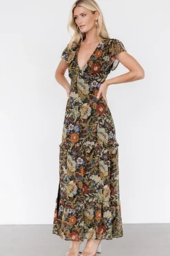Baltic Born Riverwood Deep V Maxi Dress | Multi Floral