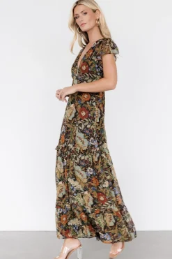 Baltic Born Riverwood Deep V Maxi Dress | Multi Floral
