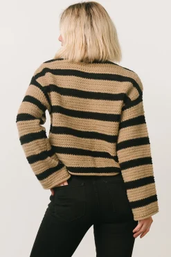 Baltic Born Robbie Striped Knit Sweater | Black + Camel