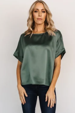 Baltic Born Rory Satin Top | Winter Green