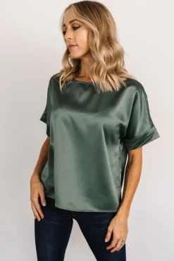 Baltic Born Rory Satin Top | Winter Green