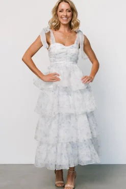 Baltic Born Rosemary Tiered Dress | Light Blue Floral