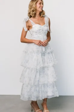 Baltic Born Rosemary Tiered Dress | Light Blue Floral
