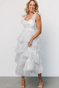 Baltic Born Rosemary Tiered Dress | Light Blue Floral