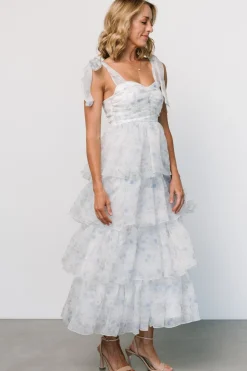 Baltic Born Rosemary Tiered Dress | Light Blue Floral