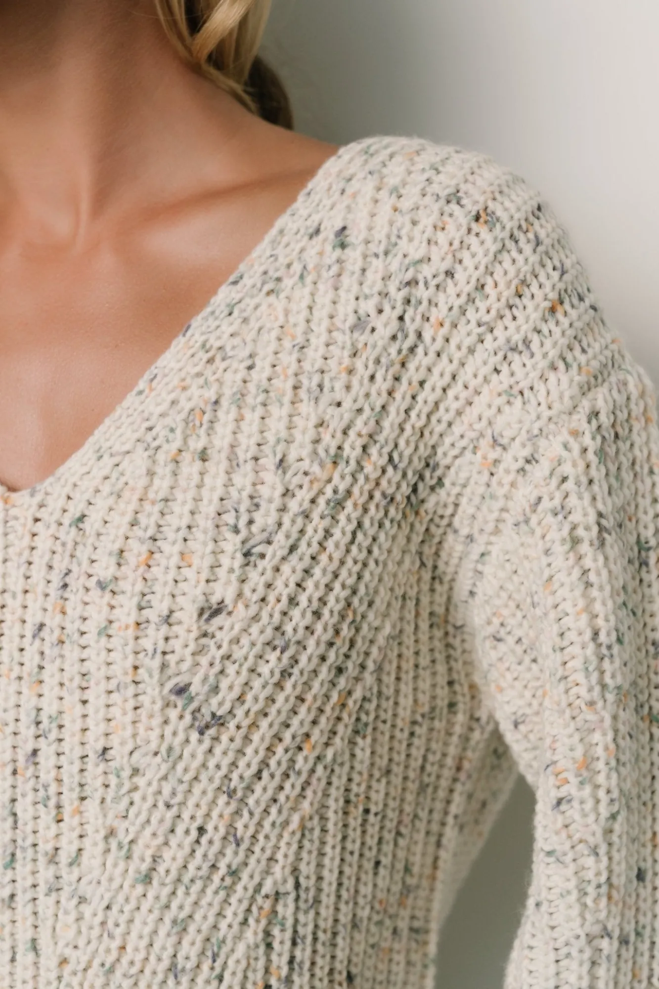 Baltic Born Rosie Knit Sweater | Ivory + Blue Multi