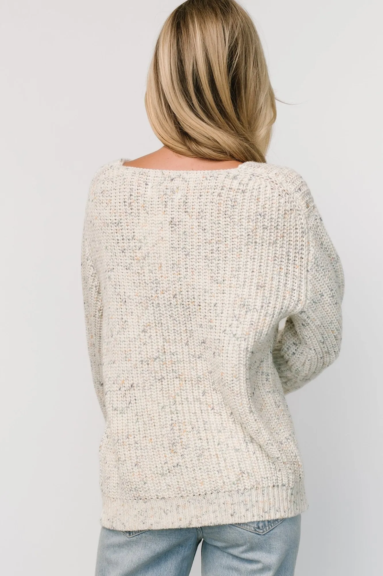 Baltic Born Rosie Knit Sweater | Ivory + Blue Multi