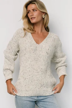 Baltic Born Rosie Knit Sweater | Ivory + Blue Multi