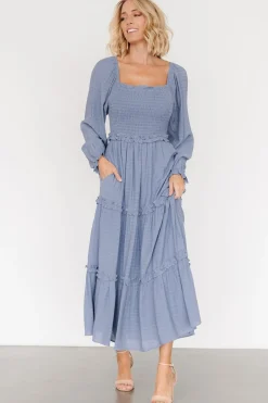 Baltic Born Rowan Tiered Dress | Slate Blue