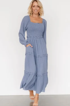 Baltic Born Rowan Tiered Dress | Slate Blue