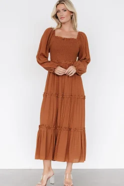 Baltic Born Rowan Tiered Dress | Warm Brown