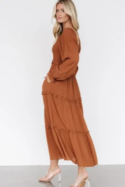 Baltic Born Rowan Tiered Dress | Warm Brown