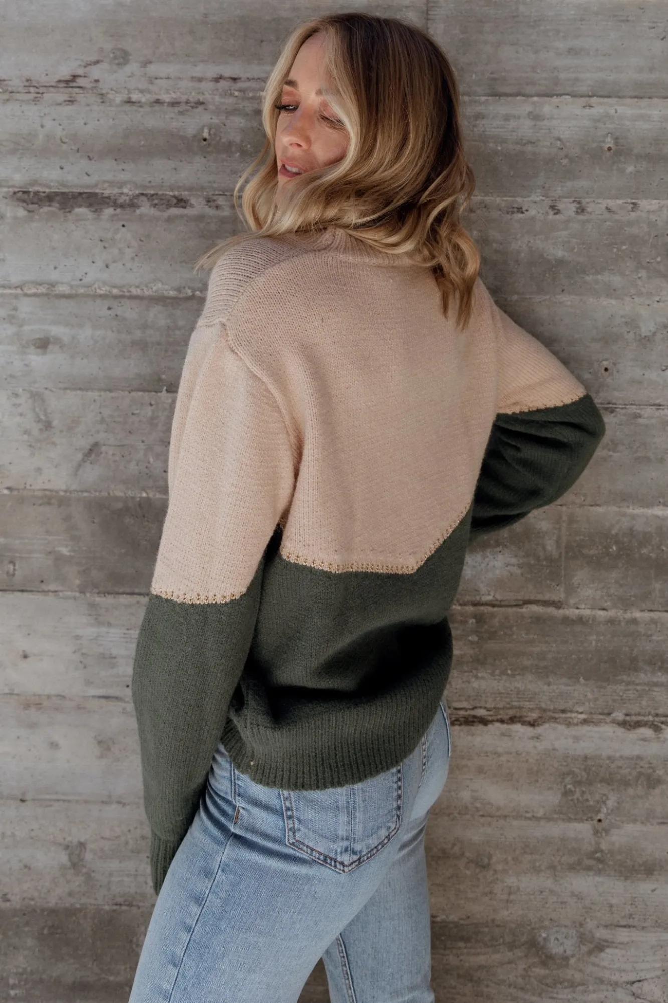 Baltic Born Rowen Color Block Sweater | Natural + Green