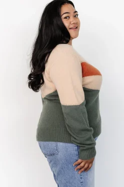 Baltic Born Rowen Color Block Sweater | Natural + Green