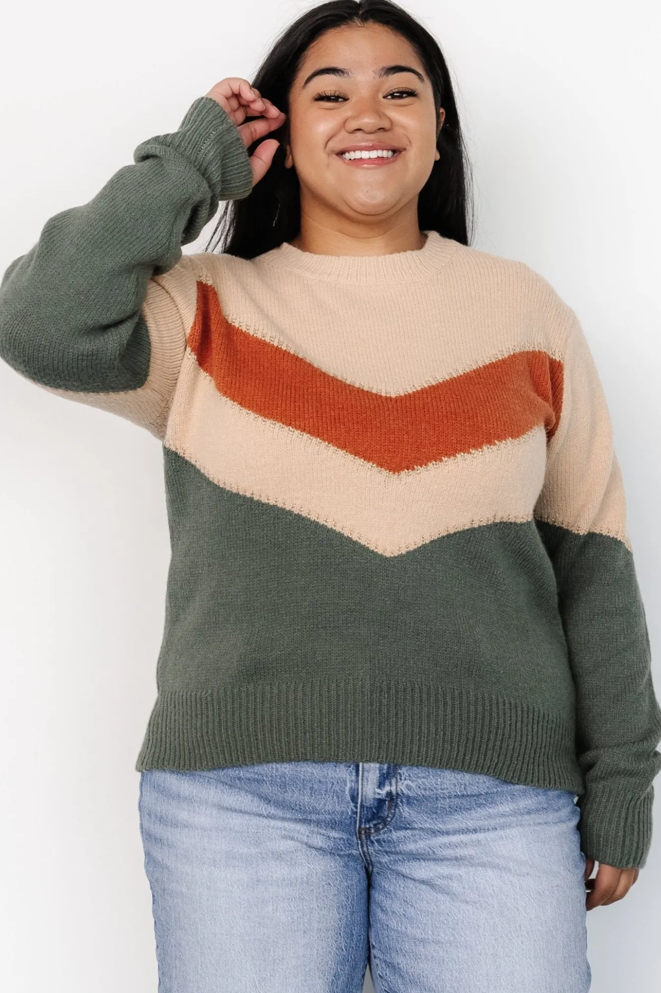 Baltic Born Rowen Color Block Sweater | Natural + Green