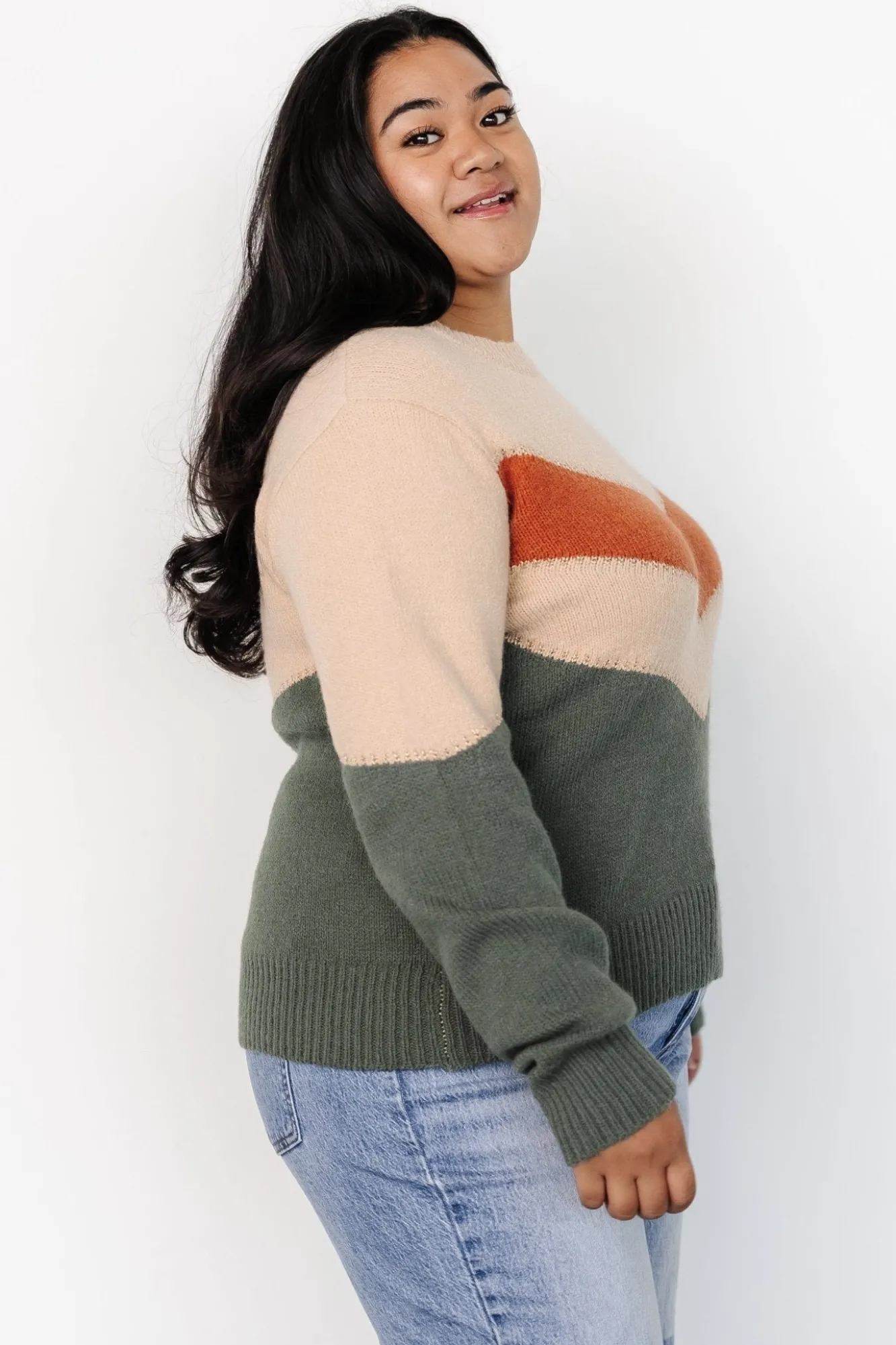 Baltic Born Rowen Color Block Sweater | Natural + Green