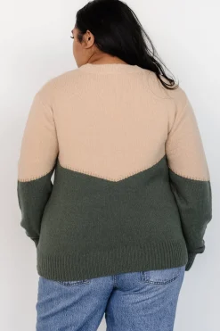 Baltic Born Rowen Color Block Sweater | Natural + Green