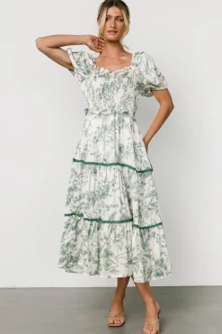 Baltic Born Ruthie Tiered Midi Dress | Green Print