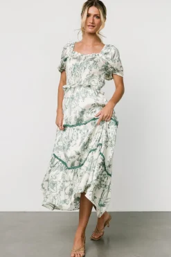 Baltic Born Ruthie Tiered Midi Dress | Green Print