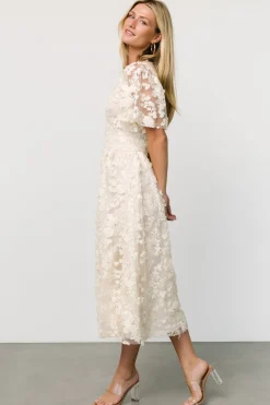 Baltic Born Sadie Embroidered Midi Dress | Vintage Cream