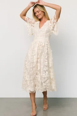 Baltic Born Sadie Embroidered Midi Dress | Vintage Cream