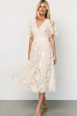 Baltic Born Sadie Embroidered Midi Dress | Vintage Cream