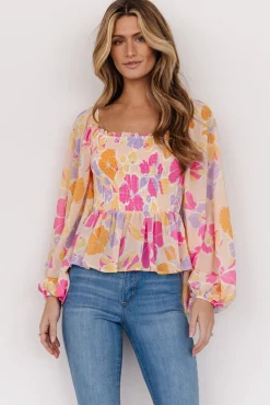 Baltic Born Sally Smocked Top | Pink Multi