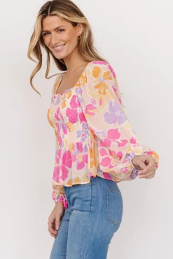 Baltic Born Sally Smocked Top | Pink Multi
