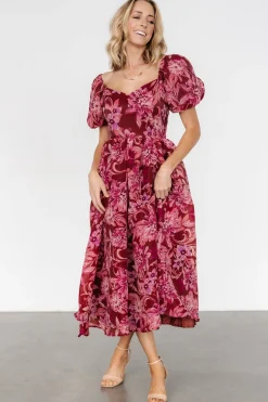 Baltic Born Samara Midi Dress | Rust + Pink